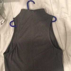 Dark army green slit dress